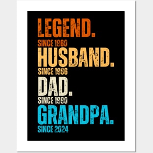 Legend Since 1960 Husband Since 1986 Dad Since 1990 Grandpa Since 2024 - Great Gift Ideas for Legendary Dads and Grandpas for Father's Day 2024 Posters and Art